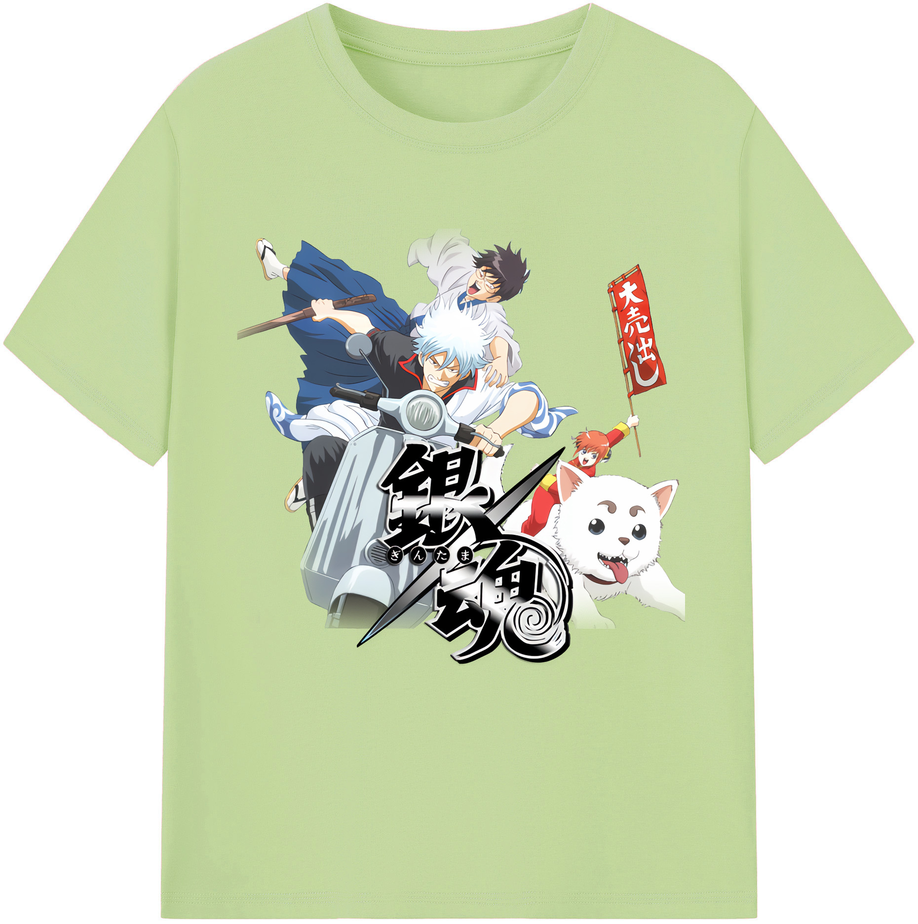 （画像用） ぎんたま 坂田銀時（さかたぎんとき） 神楽 志村新八（しむら しんぱち） GINTAMA Sakata Gintoki Kagura Shimura Shinpachi 綿100％半袖Tシャツ（フロントプリント）